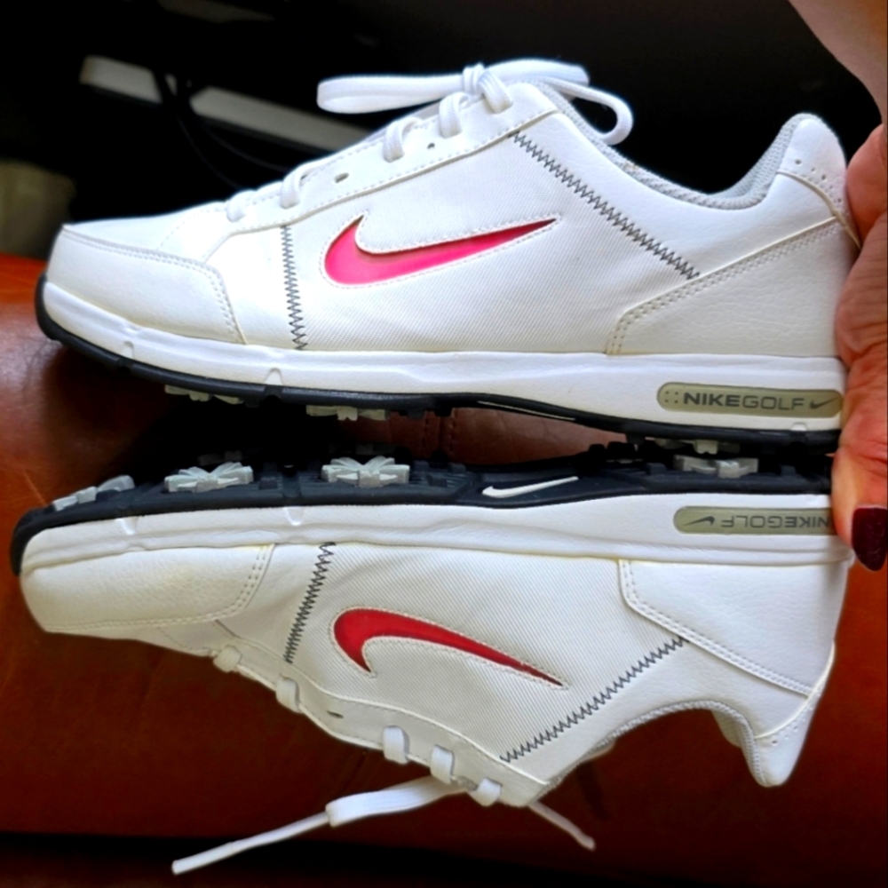 Nike Golf White and Pink Sneakers
